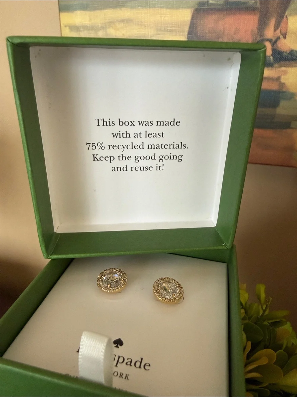 KATE SPADE ♠️ New York 🤍 BRIGHT IDEAS 🤍 HALO CZ STUD EARRINGS 🌟NWT🌟
